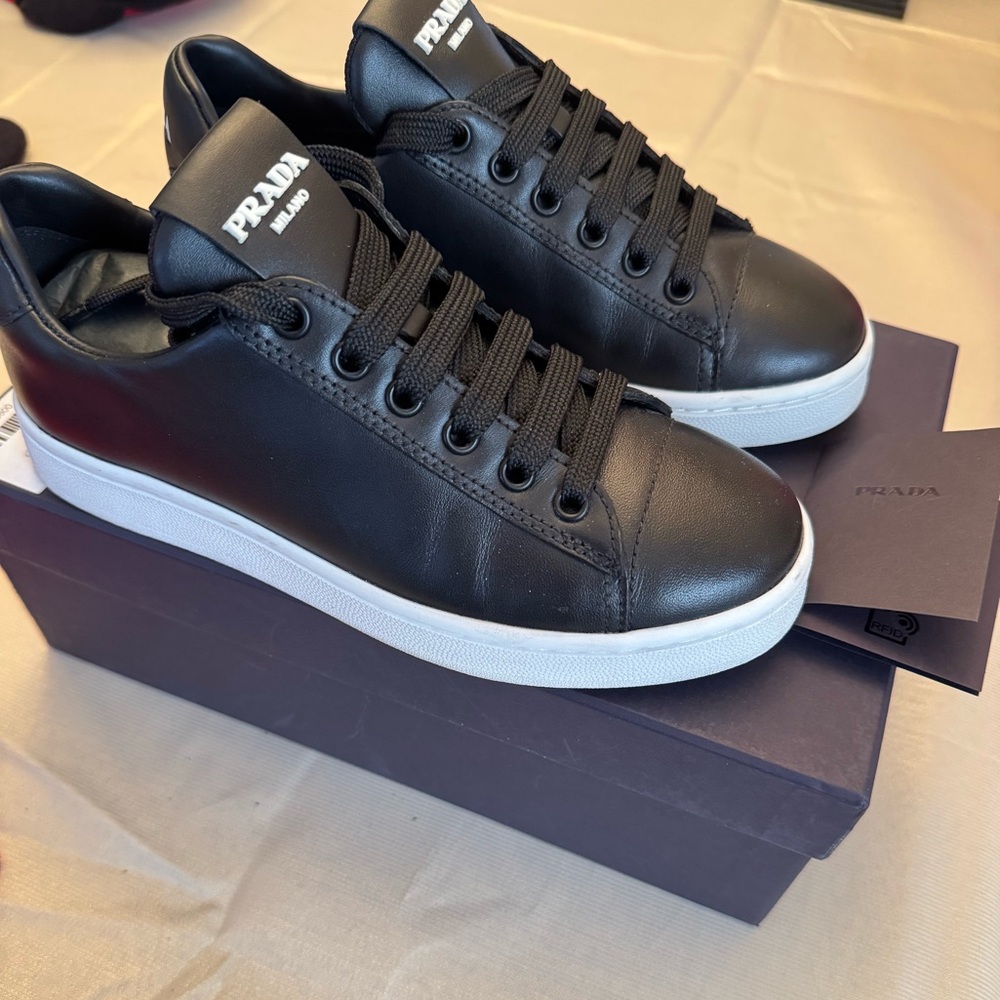 Prada Women’s Black Leather Sneakers